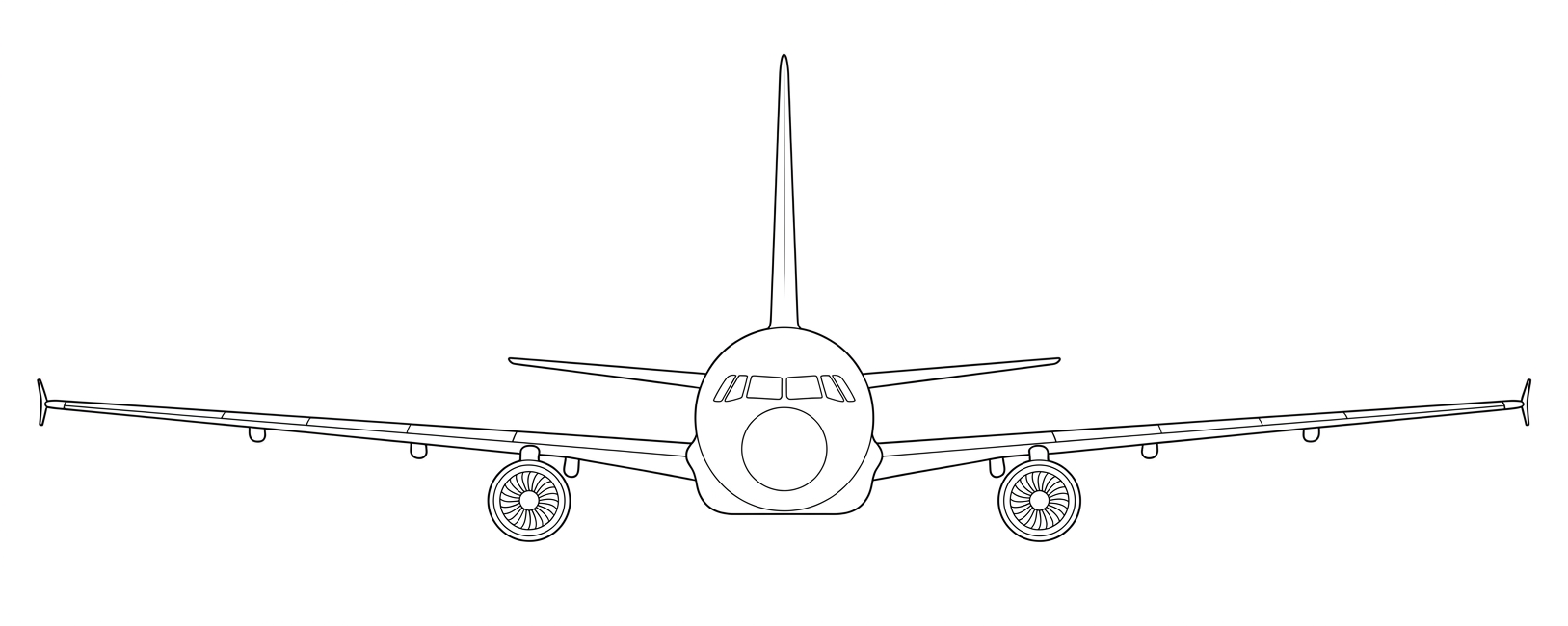 Commercial aircraft front view